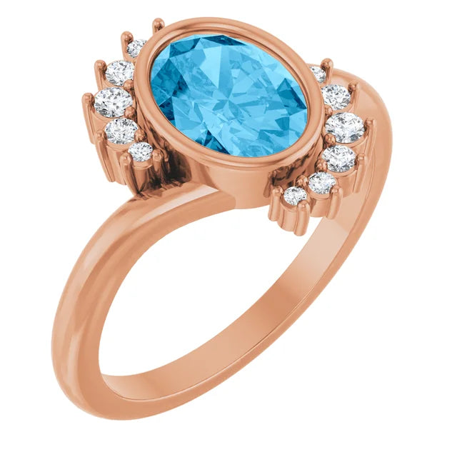 Personalized Jewelry Sale – Unique Pieces At Great Prices 14K Rose Natural Swiss Blue Topaz & 1/8 CTW Natural Diamond Ring Personalized Jewelry Sale – Unique Pieces At Great Prices 14K Rose Natural Swiss Blue Topaz & 1/8 CTW Natural Diamond Ring