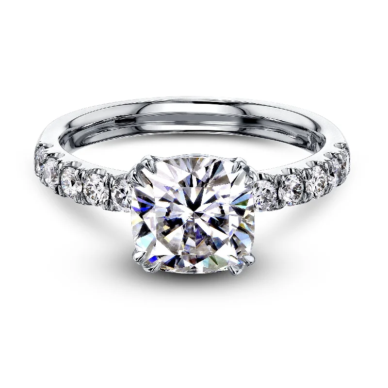 Timeless Elegance Now At Special Discounts 2ct Cushion Moissanite Comfort Fit French Pave Timeless Elegance Now At Special Discounts 2ct Cushion Moissanite Comfort Fit French Pave