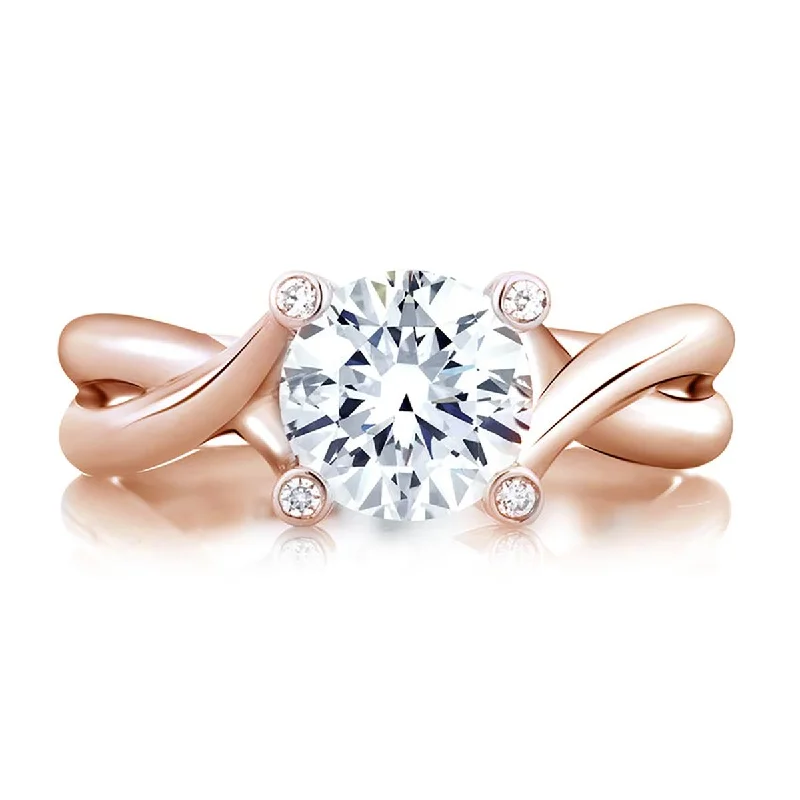 Premium Jewelry Now Available At Special Discounts A. JAFFE ROSE GOLD ENGAGEMENT RING SETTING WITH WOVEN SHANK Premium Jewelry Now Available At Special Discounts A. JAFFE ROSE GOLD ENGAGEMENT RING SETTING WITH WOVEN SHANK