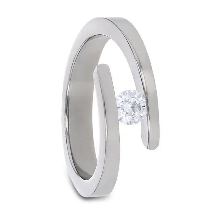 Unmissable Deals On Handmade Jewelry Collections ANNA Tension Set Titanium Diamond Ring Unmissable Deals On Handmade Jewelry Collections ANNA Tension Set Titanium Diamond Ring