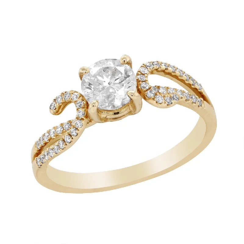 Celebrate With Sparkle – Jewelry Sale Now Live BYPASS YELLOW GOLD ENGAGEMENT RING WITH .71 CARAT CENTER AND SIDE DIAMONDS, .15 CT TW Celebrate With Sparkle – Jewelry Sale Now Live BYPASS YELLOW GOLD ENGAGEMENT RING WITH .71 CARAT CENTER AND SIDE DIAMONDS, .15 CT TW