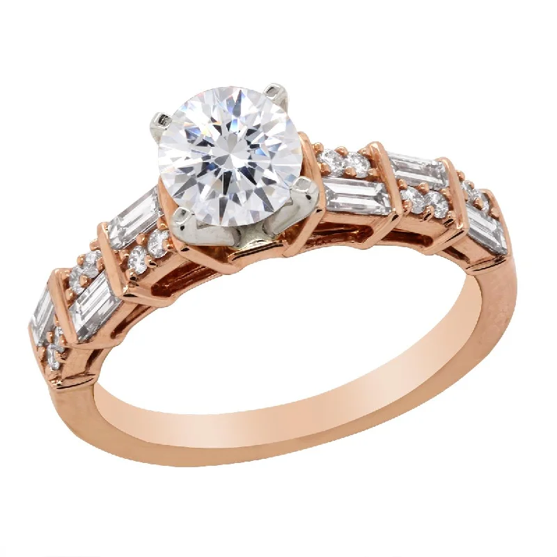Elegant Jewelry, Exclusive Prices – Shop Now CLASSIC ROSE GOLD ENGAGMENT RING SETTING WITH BAGUETTE AND ROUND DIAMONDS, .52 CT TW Elegant Jewelry, Exclusive Prices – Shop Now CLASSIC ROSE GOLD ENGAGMENT RING SETTING WITH BAGUETTE AND ROUND DIAMONDS, .52 CT TW