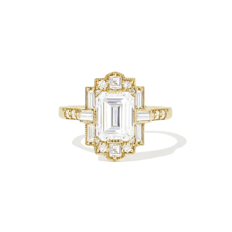 Limited-Stock Jewelry Sale – Shop Before It's Gone Deco Emerald Cut Moissanite Diamond Mosaic Ring Limited-Stock Jewelry Sale – Shop Before It's Gone Deco Emerald Cut Moissanite Diamond Mosaic Ring