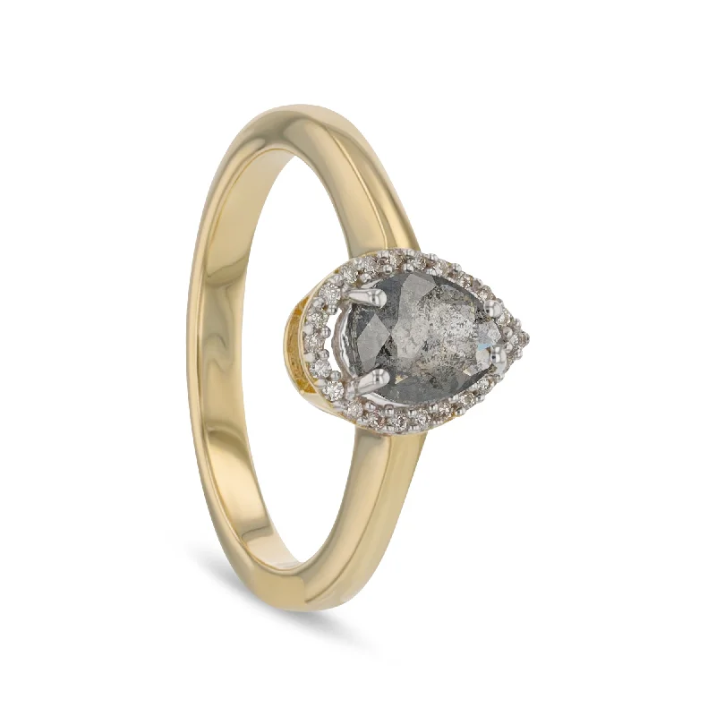 Premium Jewelry Now Available At Special Discounts GIANNA 1.14ct 14K Gold Natural Salt & Pepper Diamond Engagement Ring With Matching Band Premium Jewelry Now Available At Special Discounts GIANNA 1.14ct 14K Gold Natural Salt & Pepper Diamond Engagement Ring With Matching Band
