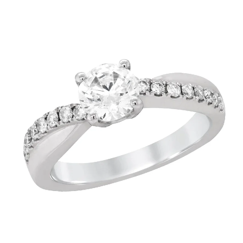 Stunning Statement Jewelry, Unbeatable Discounts PLATINUM ENGAGEMENT RING SETTING WITH TWISTED SHANK AND DIAMONDS, .26 CT TW Stunning Statement Jewelry, Unbeatable Discounts PLATINUM ENGAGEMENT RING SETTING WITH TWISTED SHANK AND DIAMONDS, .26 CT TW
