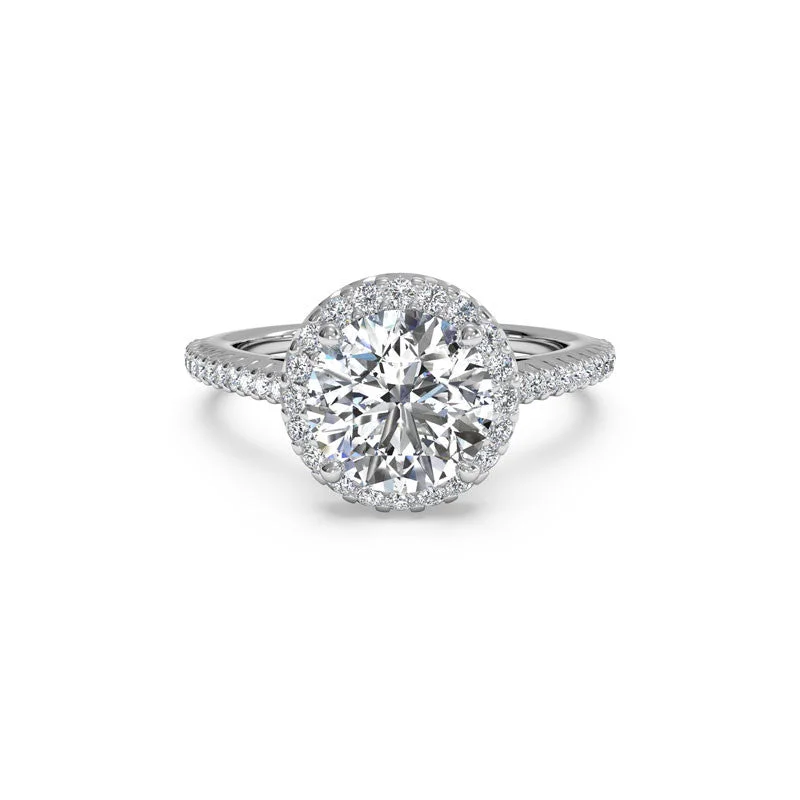 Affordable Luxury Jewelry For Every Occasion French-Set Halo Round Brilliant Diamond Engagement Ring Affordable Luxury Jewelry For Every Occasion French-Set Halo Round Brilliant Diamond Engagement Ring