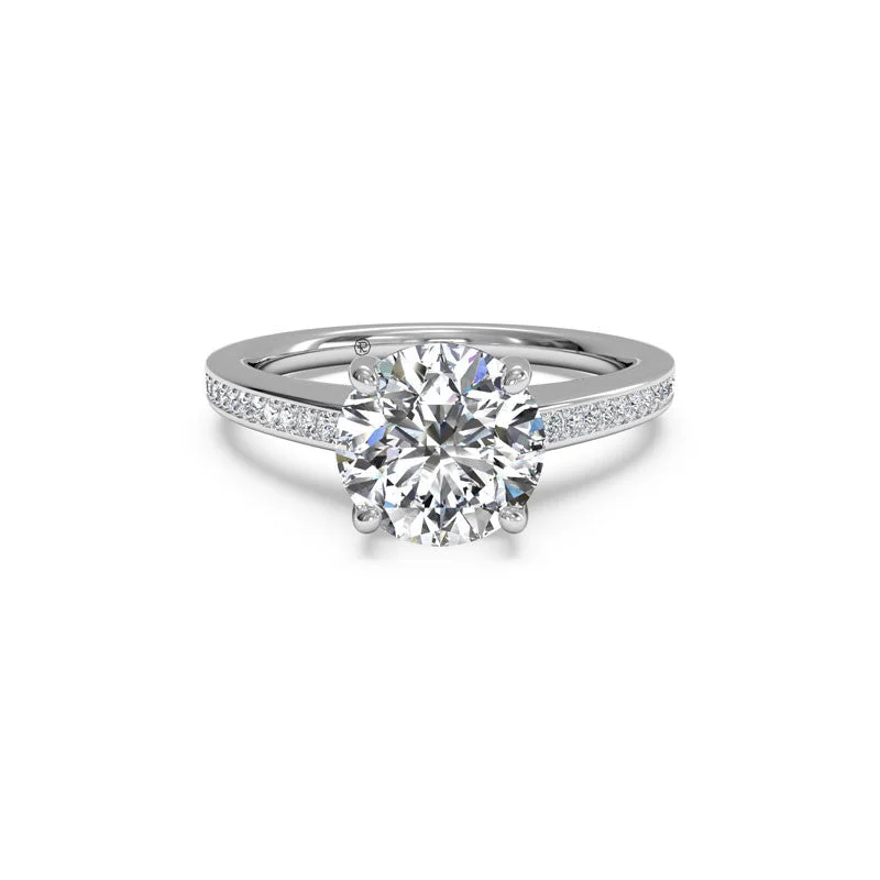 Romantic Heart-Shaped Jewelry For Special Gifts Micropave Round Brilliant Diamond Engagement Ring