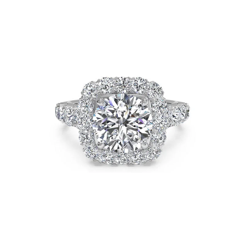 Premium Diamond Jewelry At Once-In-A-Lifetime Discounts Round Brilliant Cushion Halo Diamond Engagement Ring Premium Diamond Jewelry At Once-In-A-Lifetime Discounts Round Brilliant Cushion Halo Diamond Engagement Ring