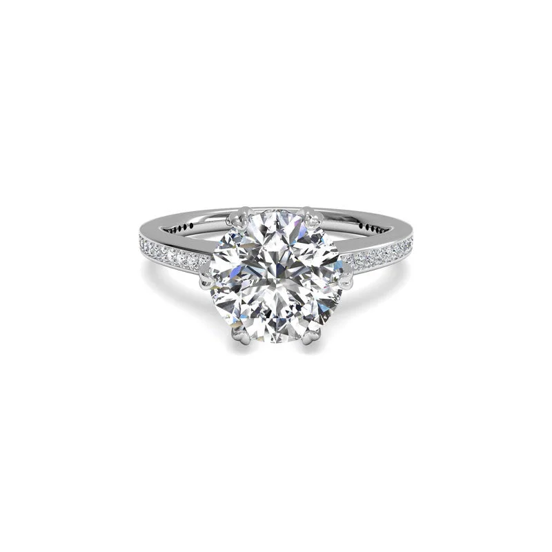 Huge Savings On Premium Jewelry Styles Six-Prong Micropave Round Brilliant Diamond Engagement Ring Huge Savings On Premium Jewelry Styles Six-Prong Micropave Round Brilliant Diamond Engagement Ring
