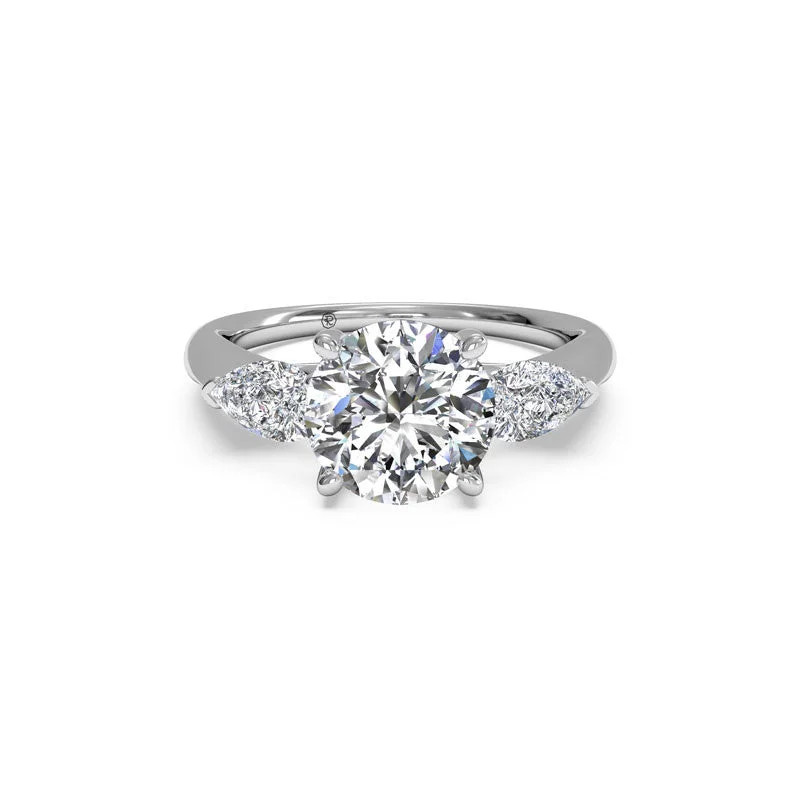 Luxury Meets Affordability – Jewelry Sale Live Now Three-Stone Round and Pear Brilliant Diamond Engagement Ring