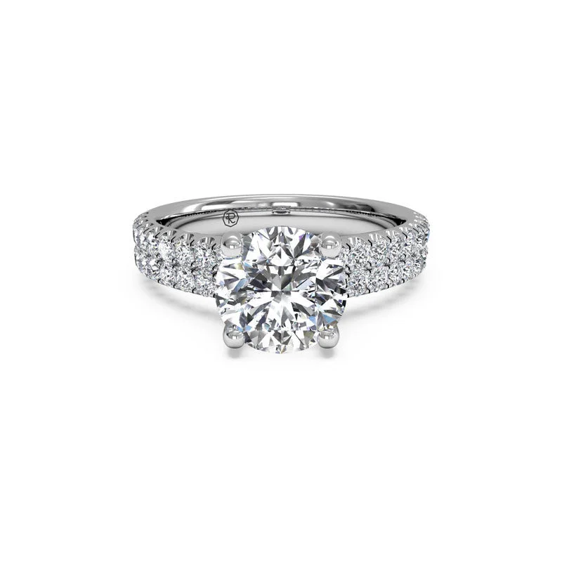 Get The Sparkle You Love At Prices You Adore Two-Row French-Set Round Brilliant Diamond Engagement Ring Get The Sparkle You Love At Prices You Adore Two-Row French-Set Round Brilliant Diamond Engagement Ring