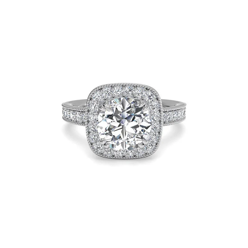 Celebrate Every Occasion With Sparkling Savings Vintage Cushion Halo Round Brilliant Diamond Engagement Ring Celebrate Every Occasion With Sparkling Savings Vintage Cushion Halo Round Brilliant Diamond Engagement Ring
