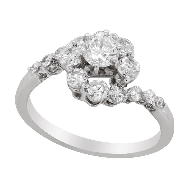 Sparkle More For Less – Jewelry Sale Happening Now WHITE GOLD BYPASS STYLE ENGAGEMENT RING WITH .36 CARAT ROUND DIAMOND CENTER, .75 CT TW Sparkle More For Less – Jewelry Sale Happening Now WHITE GOLD BYPASS STYLE ENGAGEMENT RING WITH .36 CARAT ROUND DIAMOND CENTER, .75 CT TW