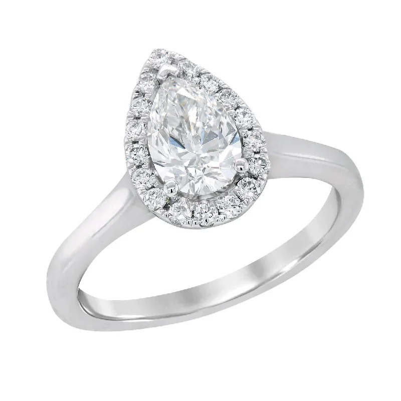 Timeless Beauty, Unbeatable Deals – Jewelry Sale On WHITE GOLD ENGAGEMENT RING WITH LAB GROWN PEAR DIAMOND HALO, 3/4 CT TW Timeless Beauty, Unbeatable Deals – Jewelry Sale On WHITE GOLD ENGAGEMENT RING WITH LAB GROWN PEAR DIAMOND HALO, 3/4 CT TW