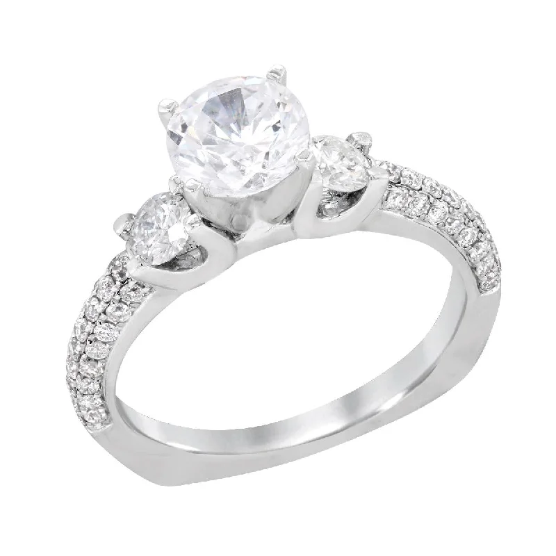 Unmissable Jewelry Clearance – Final Reductions WHITE GOLD THREE STONE STYLE ENGAGEMENT RING SETTING, .65 CT TW Unmissable Jewelry Clearance – Final Reductions WHITE GOLD THREE STONE STYLE ENGAGEMENT RING SETTING, .65 CT TW