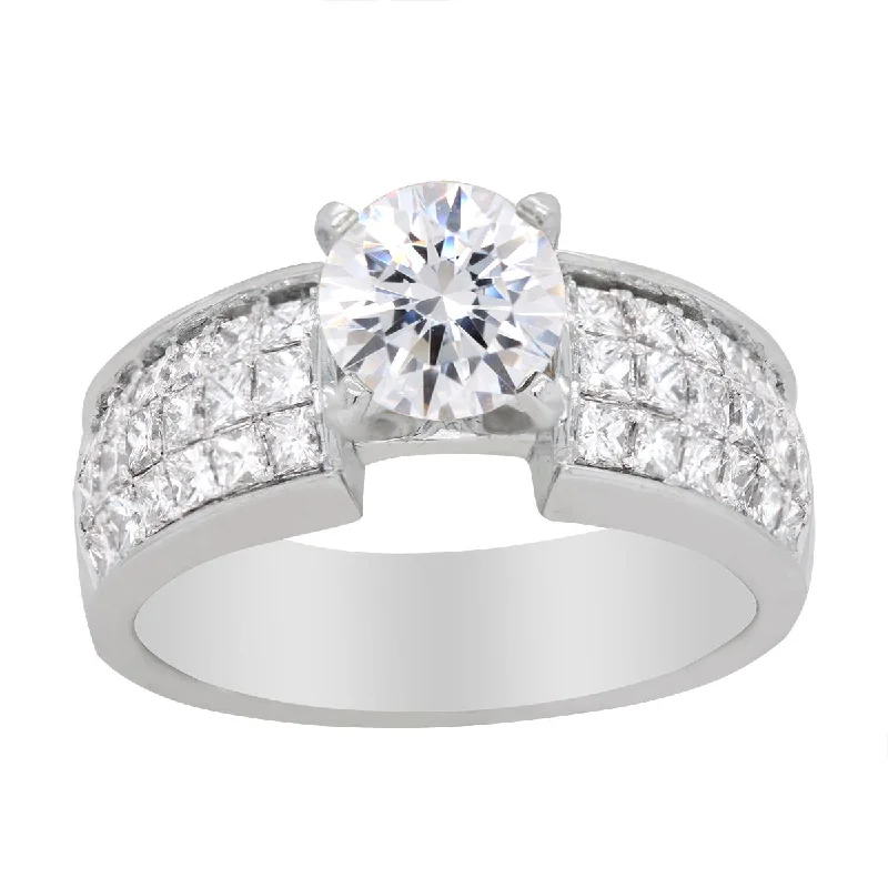 Special Jewelry Deals – Upgrade Your Collection WIDE BAND WHITE GOLD ENGAGEMENT RING SETTING WITH INVISIBLE SET PRINCESS CUT DIAMONDS, 1.11 CT TW Special Jewelry Deals – Upgrade Your Collection WIDE BAND WHITE GOLD ENGAGEMENT RING SETTING WITH INVISIBLE SET PRINCESS CUT DIAMONDS, 1.11 CT TW