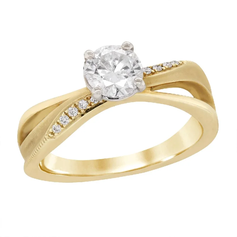 Exclusive Jewelry Sale – Grab Timeless Pieces Now YELLOW GOLD SPLIT SHANK DIAMOND ENGAGEMENT RING WITH BRUSHED FINISH, .70 CT Exclusive Jewelry Sale – Grab Timeless Pieces Now YELLOW GOLD SPLIT SHANK DIAMOND ENGAGEMENT RING WITH BRUSHED FINISH, .70 CT