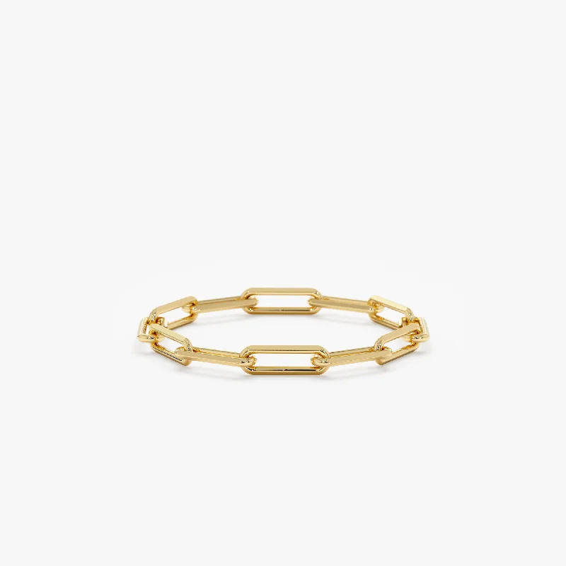 Flash Sale On Elegant Jewelry – Don't Miss Out 14k Gold Paperclip Chain Ring, Talia Flash Sale On Elegant Jewelry – Don't Miss Out 14k Gold Paperclip Chain Ring, Talia
