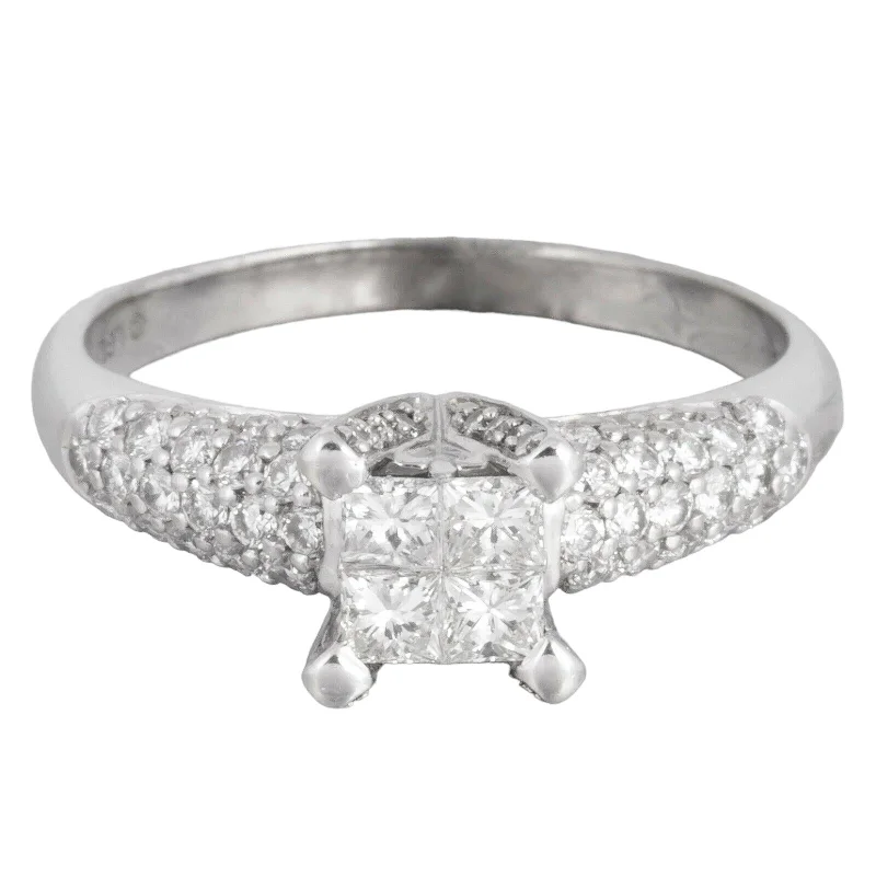 Elegant Necklaces And Bracelets At Limited-Time Offers 14k White Gold Four Stone Princess Cut Diamond Ring w/ accents 0.80ctw size 7.75 Elegant Necklaces And Bracelets At Limited-Time Offers 14k White Gold Four Stone Princess Cut Diamond Ring w/ accents 0.80ctw size 7.75