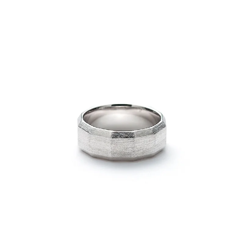 Jewelry Deals That Outshine The Rest Hope Facet (8mm) Brushed Silver Ring