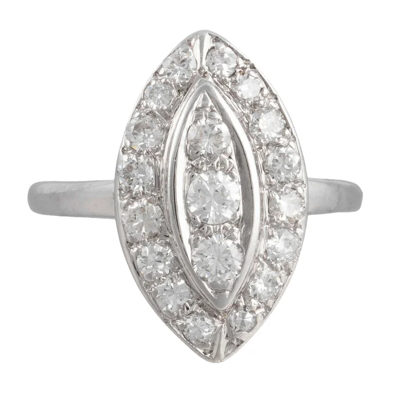 Timeless Jewelry Styles At Wallet-Friendly Prices Antique Art Deco 14k White Gold Marquise Diamond Cluster Ring 1.00ctw Timeless Jewelry Styles At Wallet-Friendly Prices Antique Art Deco 14k White Gold Marquise Diamond Cluster Ring 1.00ctw