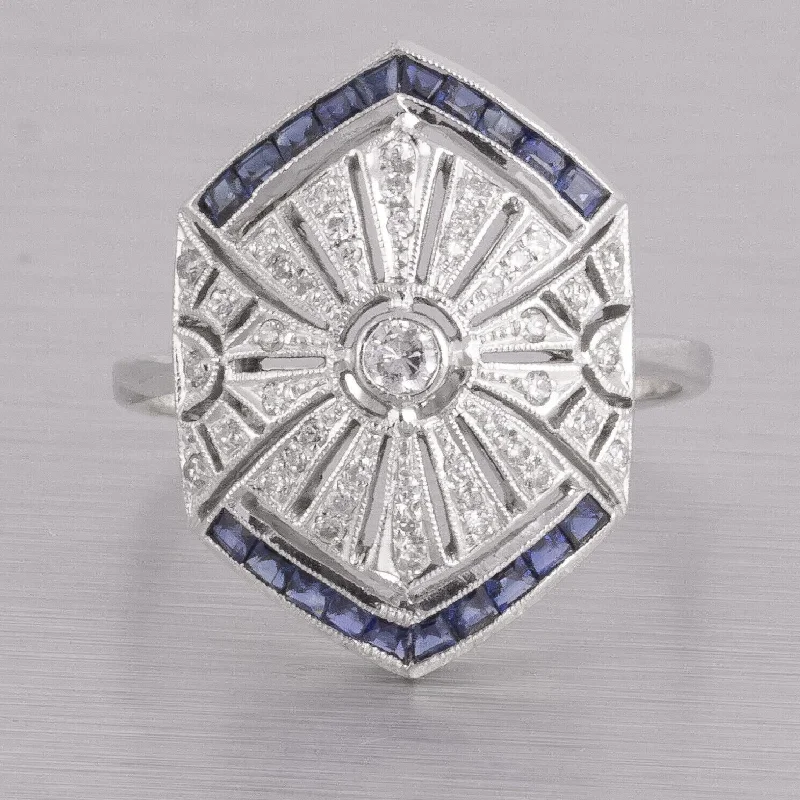 Unlock Unbeatable Jewelry Deals Before They’Re Gone Antique Estate Art Deco 14k White Gold Diamond Sapphire Ring 0.40ctw Size 6.75 Unlock Unbeatable Jewelry Deals Before They’Re Gone Antique Estate Art Deco 14k White Gold Diamond Sapphire Ring 0.40ctw Size 6.75