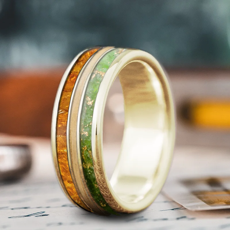 Make Every Moment Shine – Jewelry Discounts Available Custom Design - 3-Inlay Narrow Center Ring QycFx60DG-8sN9OWvyNkaC4d