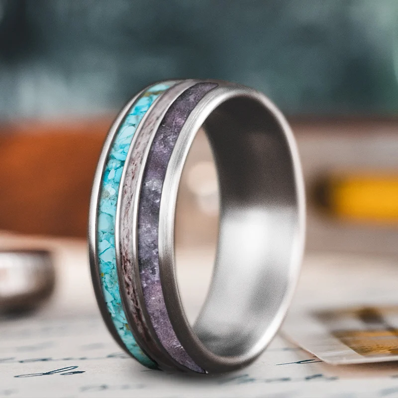 Celebrate With Sparkle – Jewelry Sale Now Live Custom Design - 3-Inlay Narrow Center Ring Qz0EhmzKjjJQjCKYdTF0b6Jd