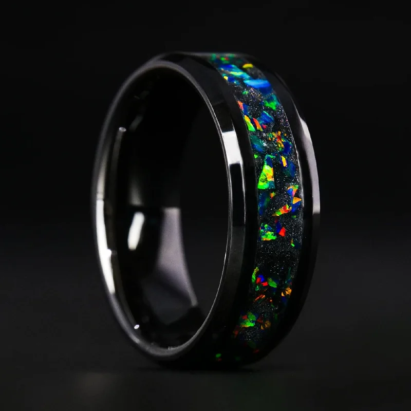 Versatile Layering Jewelry For Effortless Chic Dragon Scale Opal Glowstone Ring