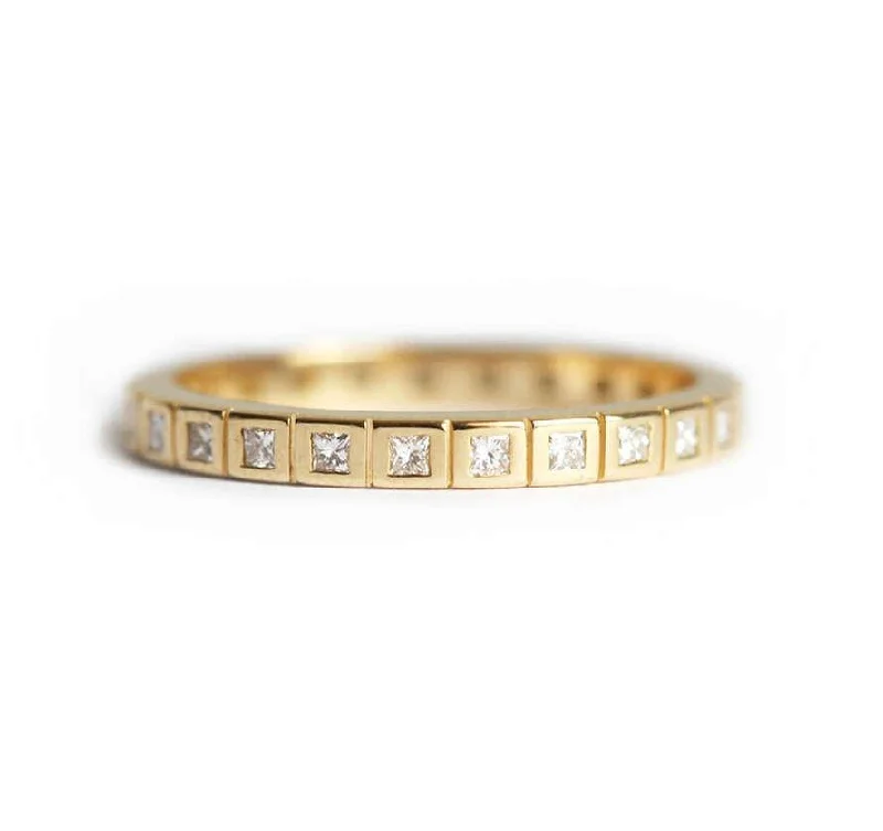 Classic And Modern Jewelry Styles On Sale Eternity Wedding Ring, Princess Diamond Eternity Band