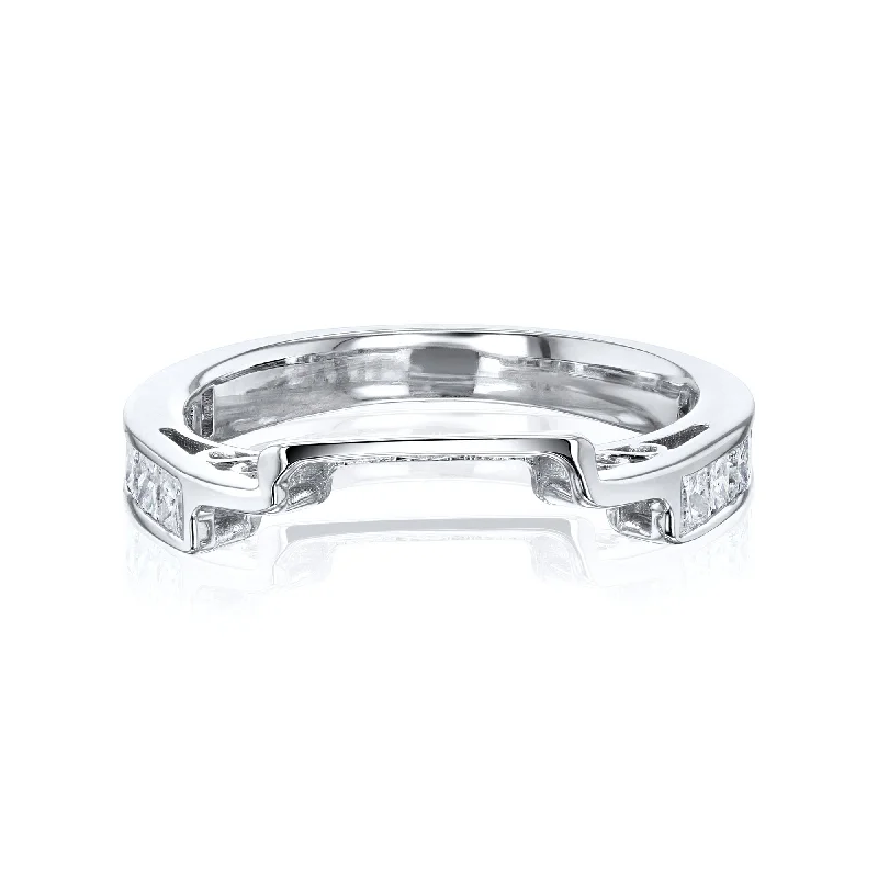 Timeless Elegance, Temporary Discounts – Act Fast Princess Diamond Channel Set Wedding Band in 14k White Gold Timeless Elegance, Temporary Discounts – Act Fast Princess Diamond Channel Set Wedding Band in 14k White Gold