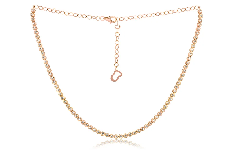Gorgeous Jewelry, Limited-Time Savings 14 kt rose gold, 14" diamond choker necklace featuring 1.03 cts tw round diamonds Gorgeous Jewelry, Limited-Time Savings 14 kt rose gold, 14" diamond choker necklace featuring 1.03 cts tw round diamonds
