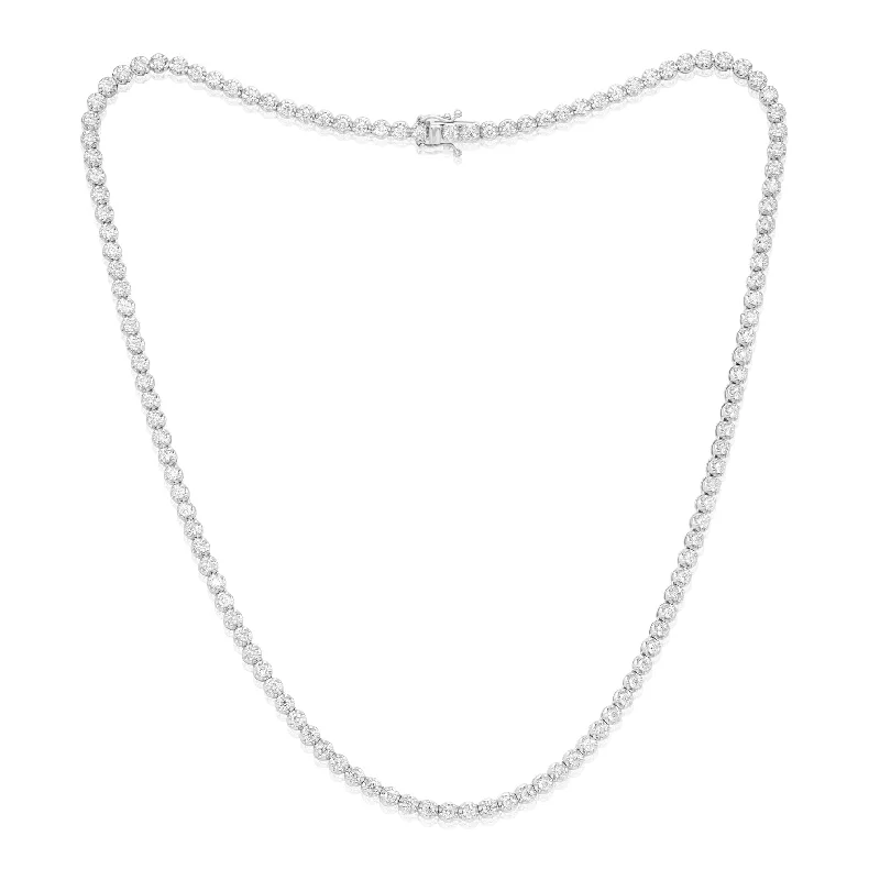 Fine Jewelry, Limited-Time Offers Available 14 kt white gold, 17" 4 prong diamond tennis necklace featuring 4.00 cts tw round diamonds Fine Jewelry, Limited-Time Offers Available 14 kt white gold, 17" 4 prong diamond tennis necklace featuring 4.00 cts tw round diamonds