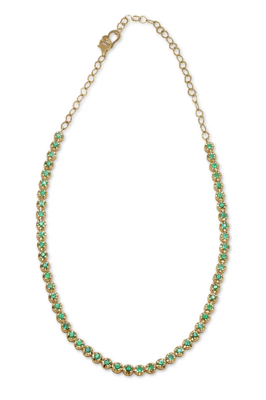 Flash Jewelry Sale – Get Stunning Pieces At Low Prices 14 kt yellow gold, 14" 4 prong emerald choker necklace featuring 2.42 cts tw round emeralds Flash Jewelry Sale – Get Stunning Pieces At Low Prices 14 kt yellow gold, 14" 4 prong emerald choker necklace featuring 2.42 cts tw round emeralds