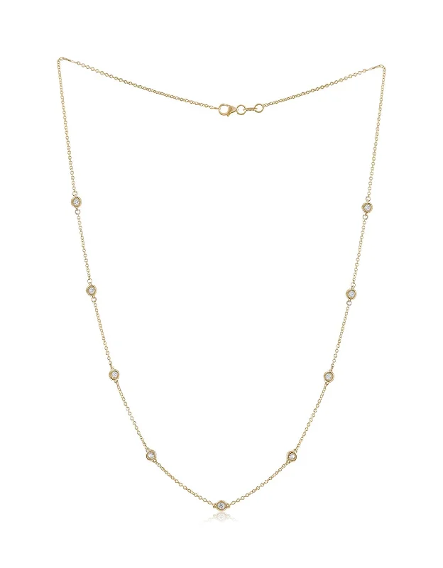 Jewelry Sale Alert – Shop Timeless Elegance Today 14 kt yellow gold, 18" diamonds-by-the-yard necklace featuring 1.00 cts tw round diamonds Jewelry Sale Alert – Shop Timeless Elegance Today 14 kt yellow gold, 18" diamonds-by-the-yard necklace featuring 1.00 cts tw round diamonds