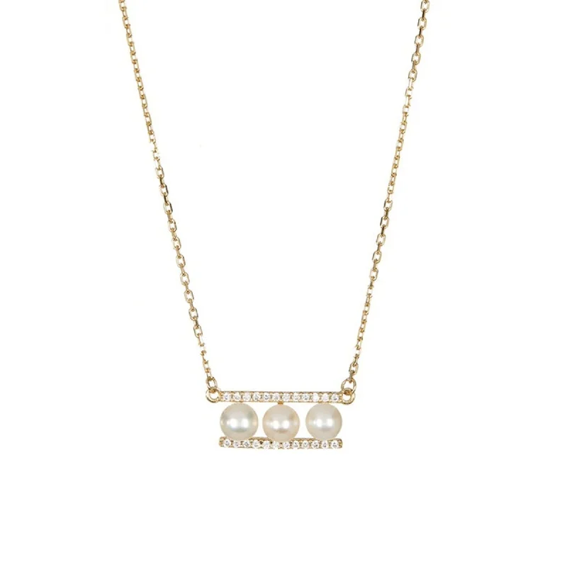 Huge Savings On Timeless Jewelry Collections 14k Gold Plated Pearl Bar Pendant Necklace