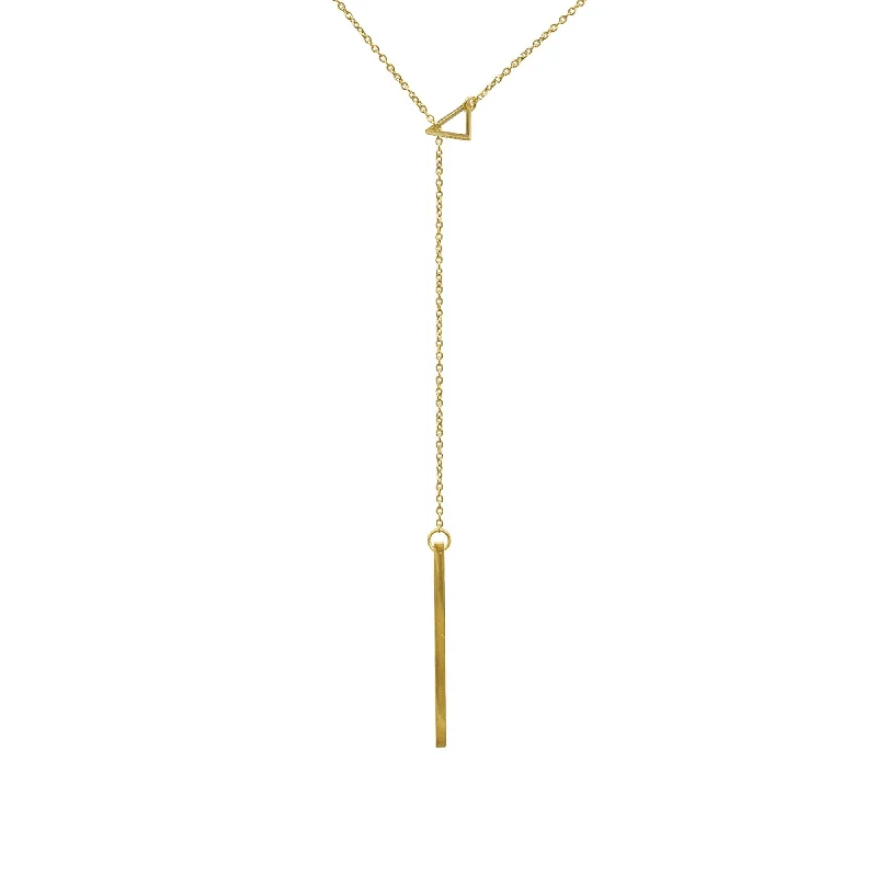 Shop Dazzling Jewelry At The Best Prices 14k Gold Plated Triangle Lariat Necklace