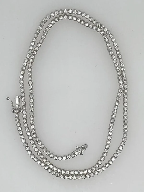 Chic, Trendy, And Affordable Jewelry Sale 14KT WHITE GOLD CLASSIC TENNIS NECKLACES 2.15CTS, 4 PRONG, 210ST, 17" Chic, Trendy, And Affordable Jewelry Sale 14KT WHITE GOLD CLASSIC TENNIS NECKLACES 2.15CTS, 4 PRONG, 210ST, 17"