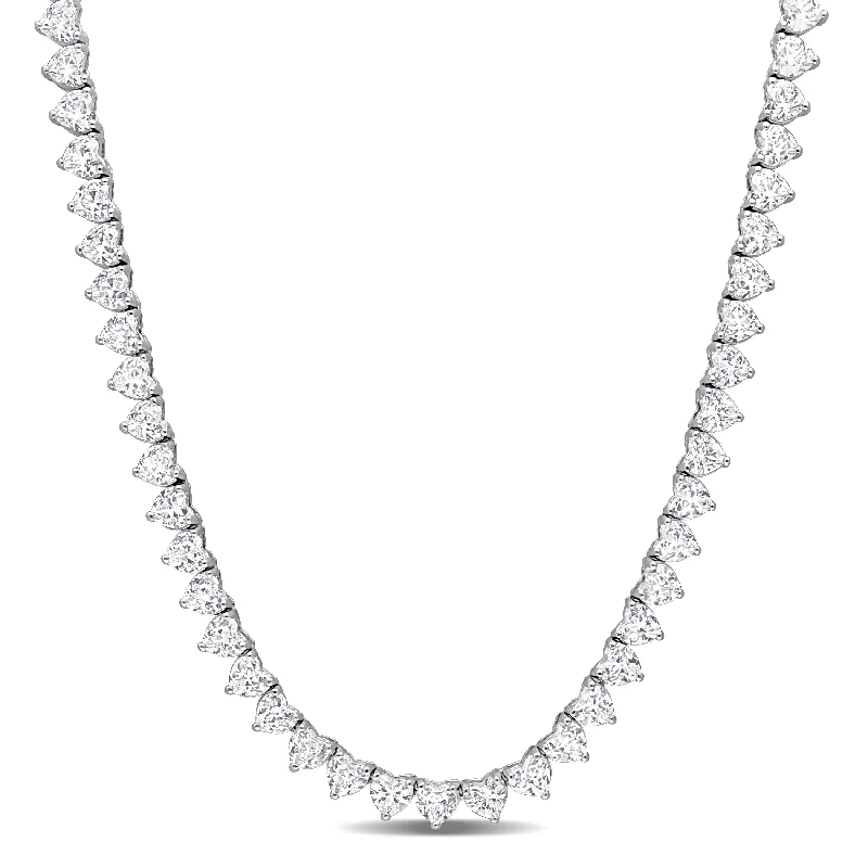 Best Jewelry Sale – Shop Exclusive Designs Now 31 1/2 CT TGW Created White Sapphire  Tennis Necklace in Sterling Silver