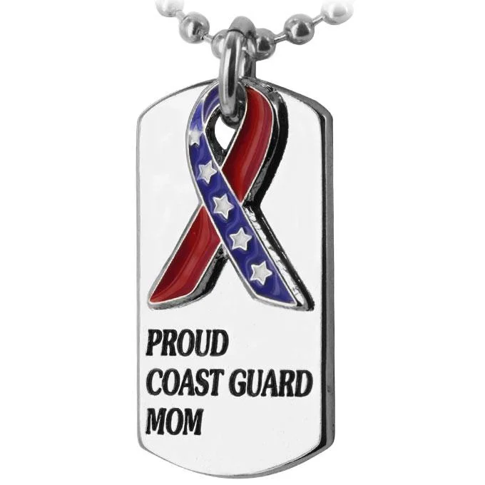 Last Chance To Grab Your Favorite Jewelry At A Discount Proud Coast Guard Mom Flag Ribbon Dog Tag Necklace