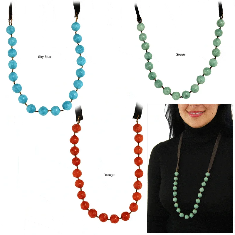 Make Every Moment Shine – Jewelry Discounts Available Haitian Green Bead & Leather Necklace