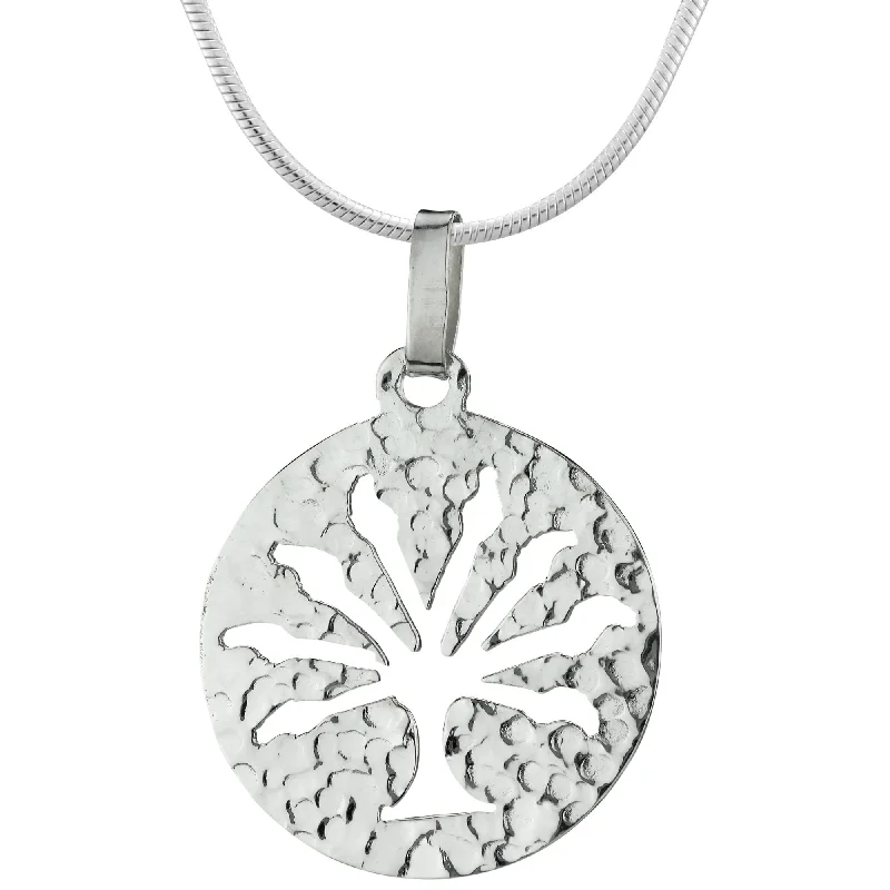 Shop Handcrafted Jewelry At Special Promotional Rates Tree of Life Hammered Sterling Necklace