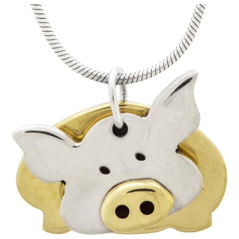Limited-Stock Jewelry Sale – Shop Before It's Gone Dancing Pig Mixed Metals Necklace