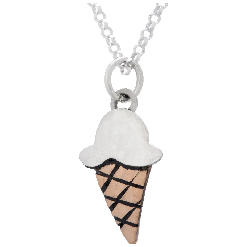 Discounted Jewelry For A Glamorous Look Ice Cream Cone Sterling Necklace