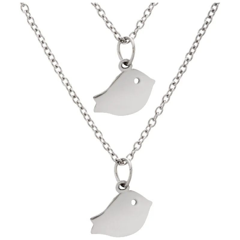 Elegant Jewelry, Exclusive Prices – Shop Now Baby Bird Friends Pewter Necklaces - Set of 2
