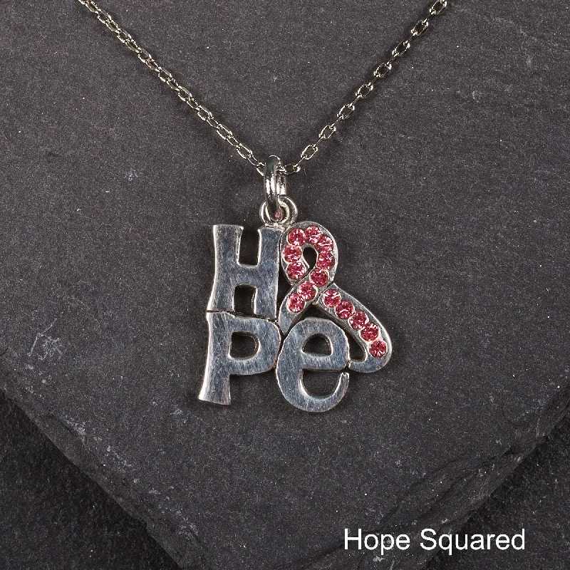 Exclusive Jewelry Markdowns – Limited-Time Offer Hope Squared Pewter Necklace!