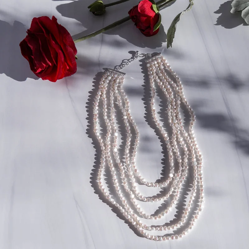 Elevate Your Jewelry Collection With Limited-Time Savings Five Strand Pearl Necklace