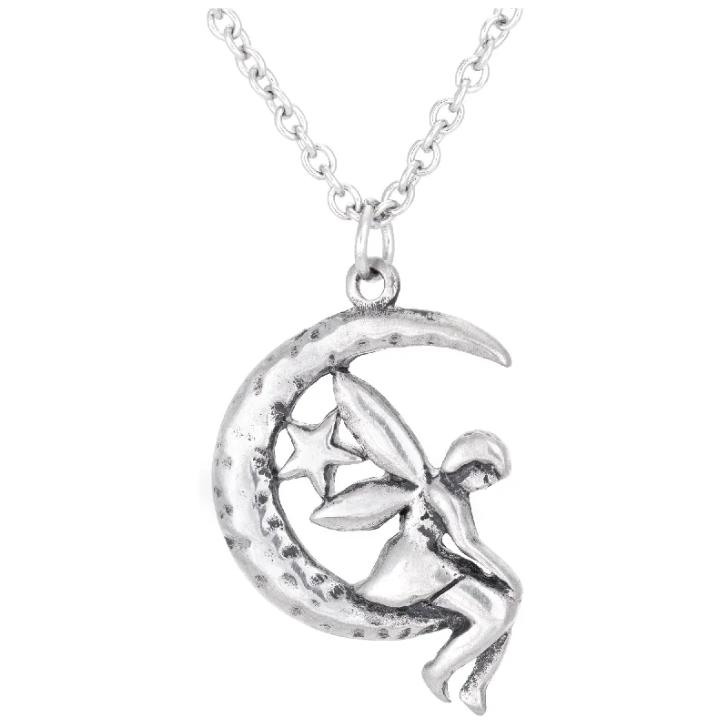 Trendy Minimalist Jewelry For Everyday Wear Believe in Fairies Pewter Necklace