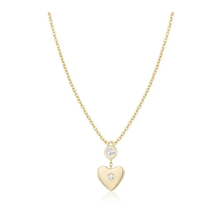 Personalized Jewelry Sale – Unique Pieces At Great Prices Bezel-Set Diamond Heart Necklace Yellow