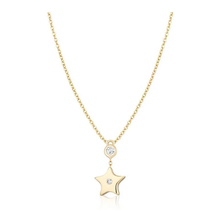 Trending Jewelry Now Available At Exclusive Prices Bezel-Set Diamond Star Necklace Yellow